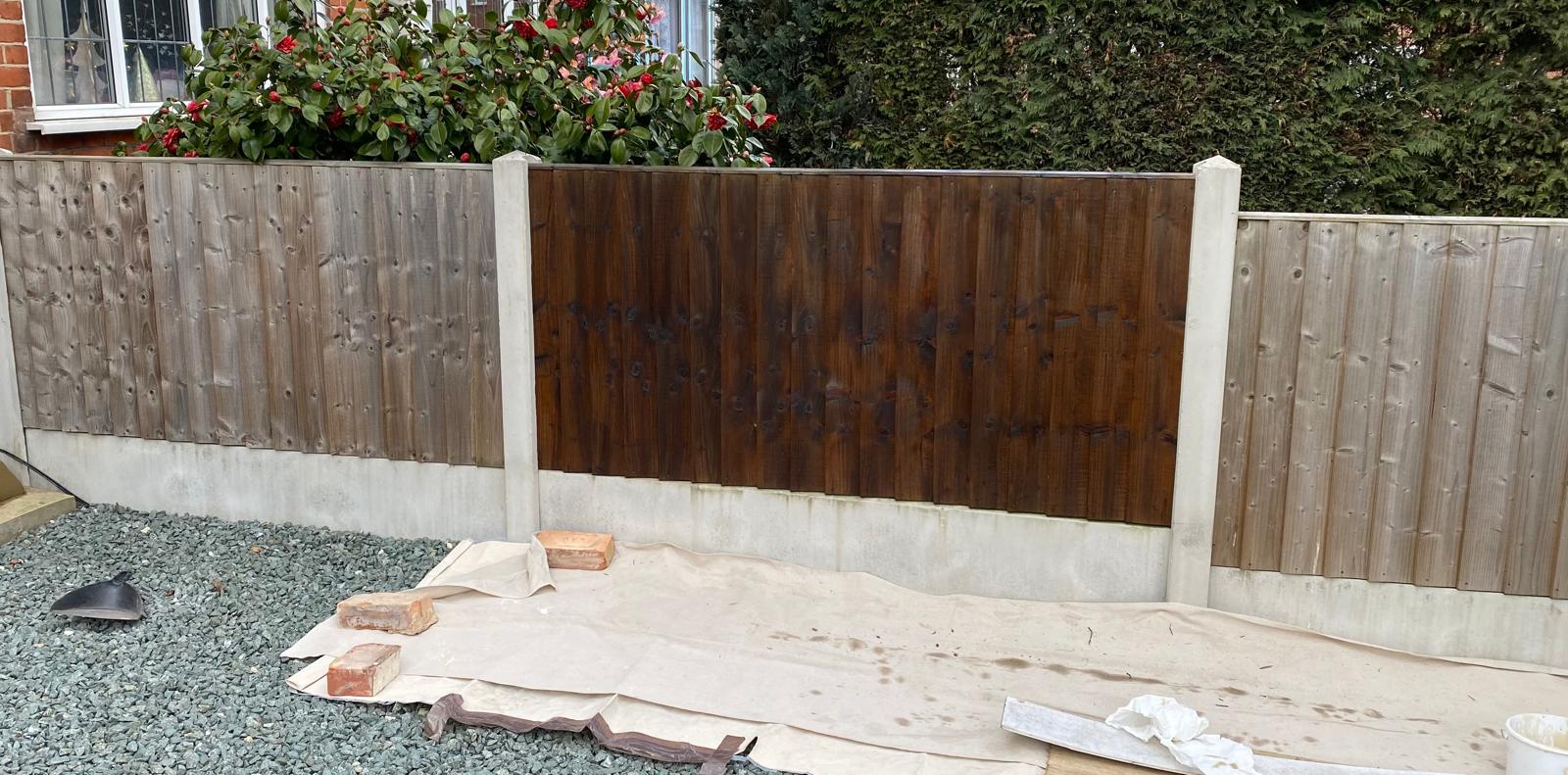 New garden fence installation