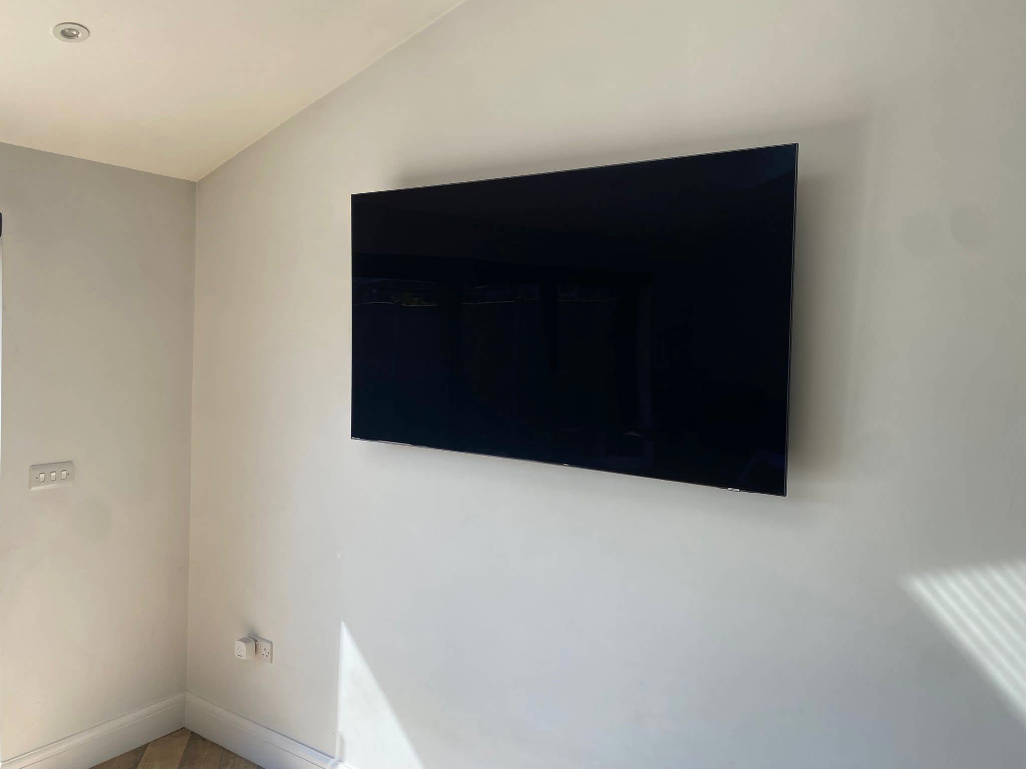 Wall mounted television after installation